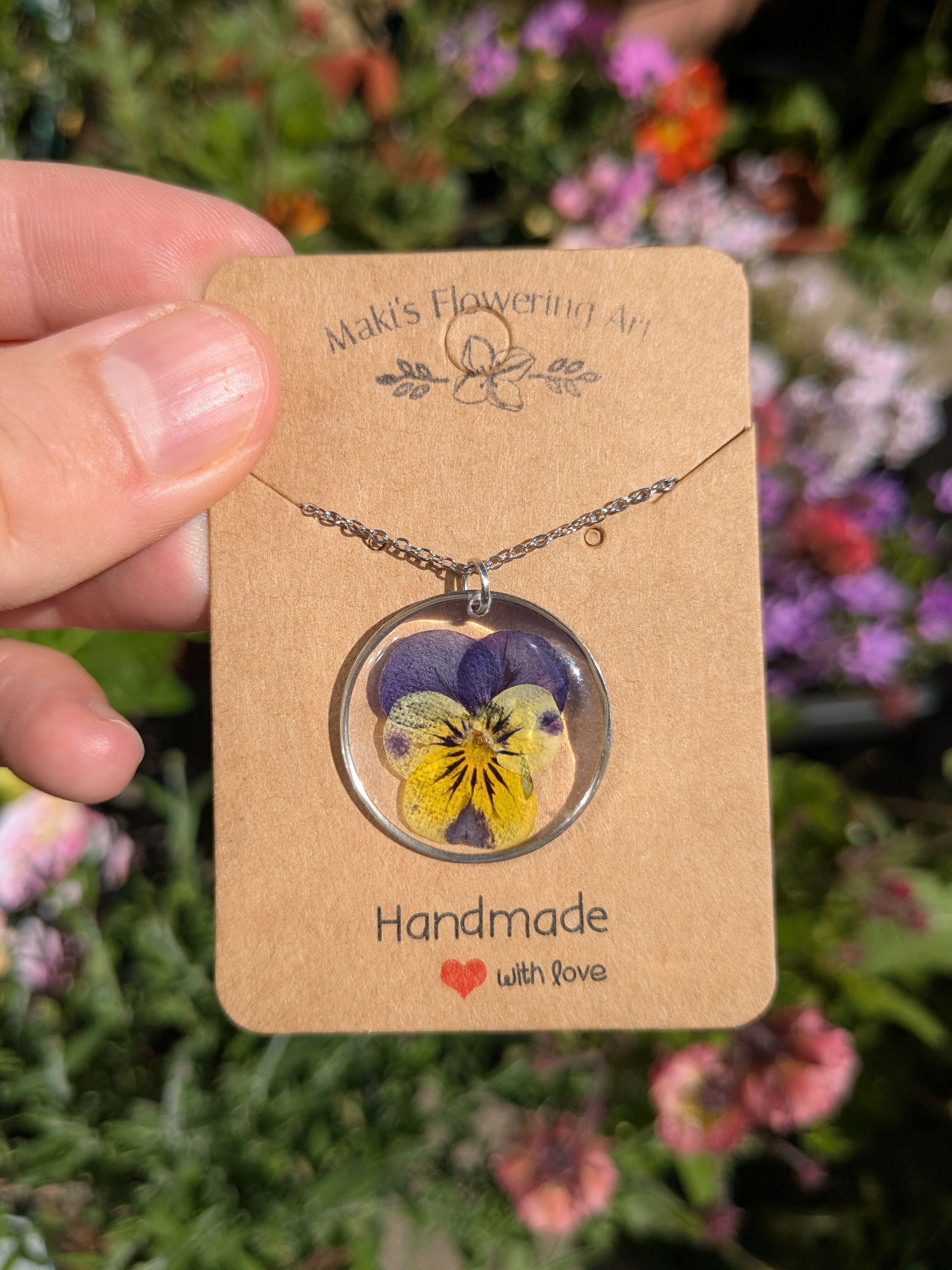 PRESSED PANSY NECKLACE