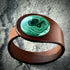 Handcrafted Natural Leather & Malachite Gemstone Bracelet - Size S or M