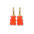 Sugar Coated Gummy Bear Hoop Drop Earrings in Strawberry