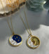 Celestial Christmas Moon and Sunbeam Disc Pendant