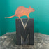 Lovely Free Standing Ornament - Mouse On A Antique Letter Printing Block