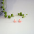 Pink Marble Heart Stud Earrings - Handmade Polymer Clay - Polly Plant