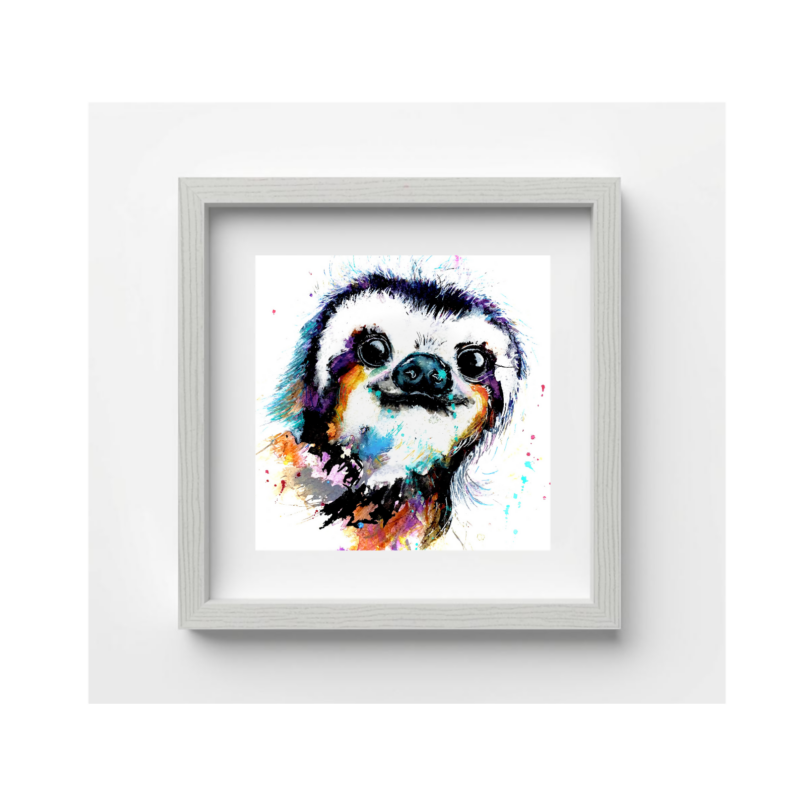 FINE ART PRINT OF SMILEY SLOTH, PART OF THE 'LITTLE MINI TREASURE' ART COLLECTION
