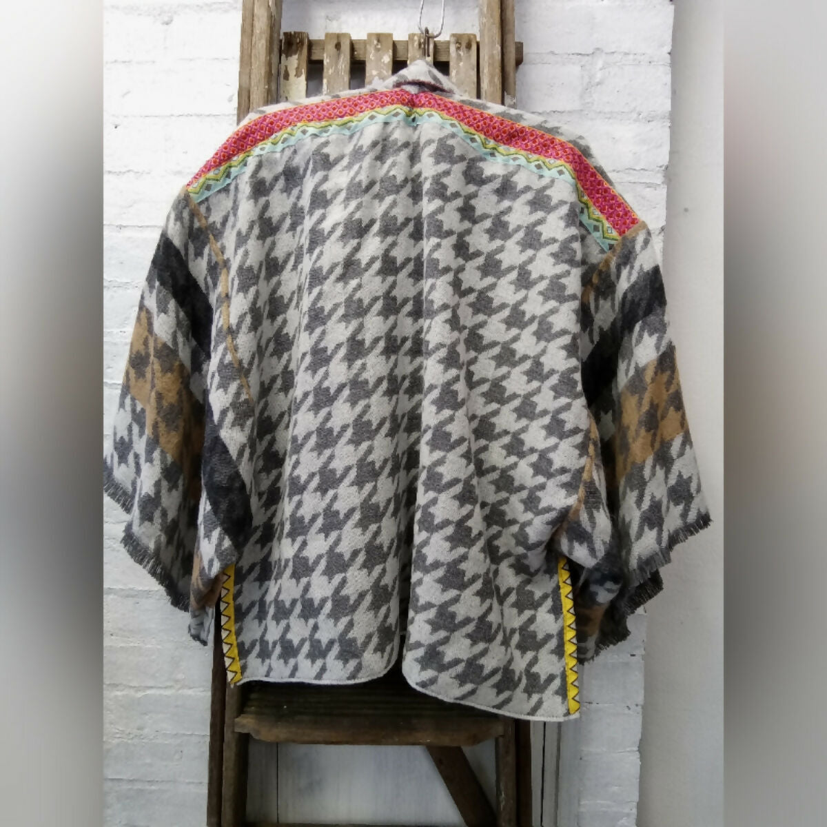 LEWIS HOUNDSTOOTH WOOL KIMONO