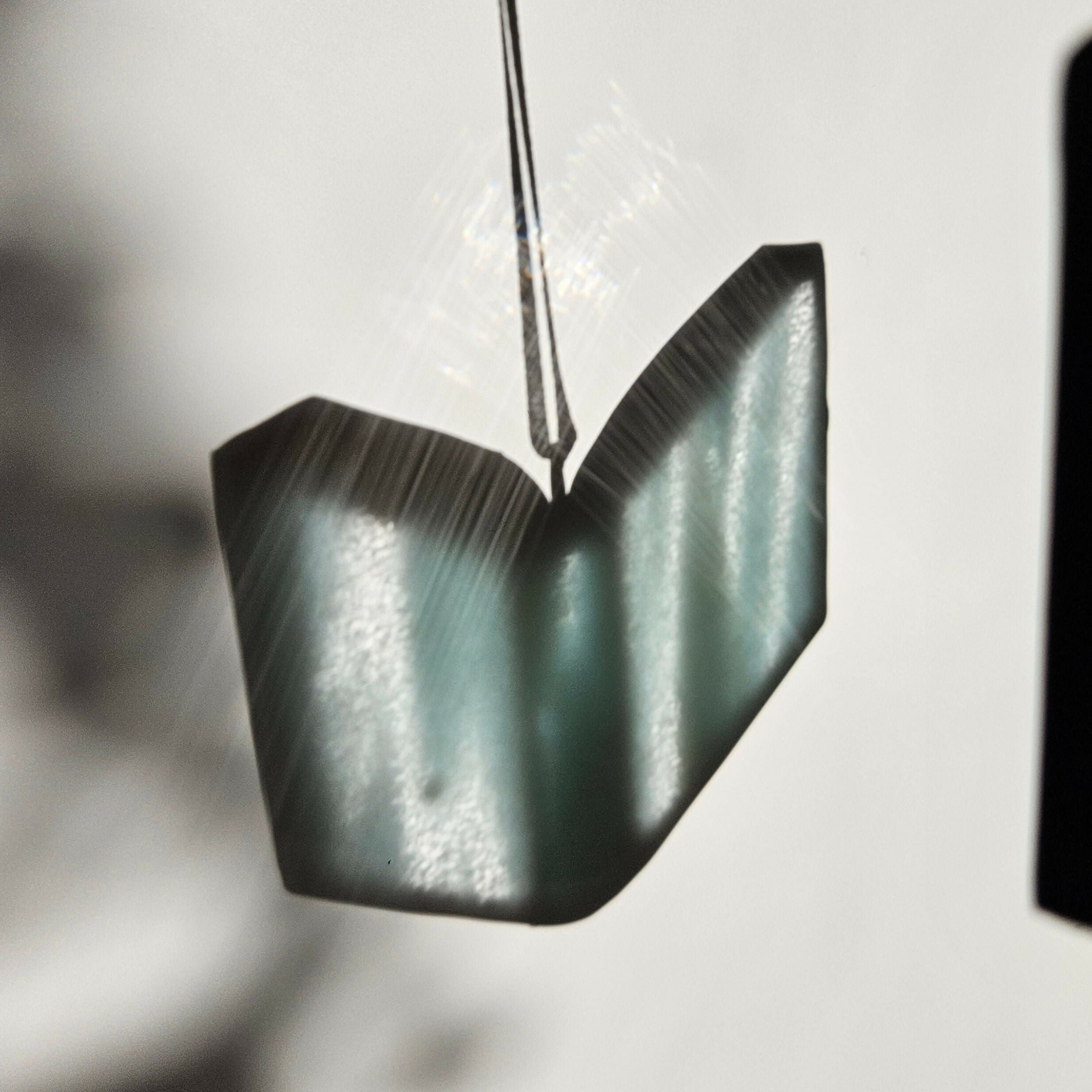 Streaky Blue Book Stained Glass Suncatcher