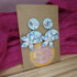 Duck Egg Mint Floral Polymer Clay Earrings With Pearl And Glitter Detail
