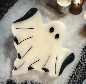 Iridescent White Ghost Hair Clip / Claw