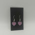 Pink Heart Enamel Earrings