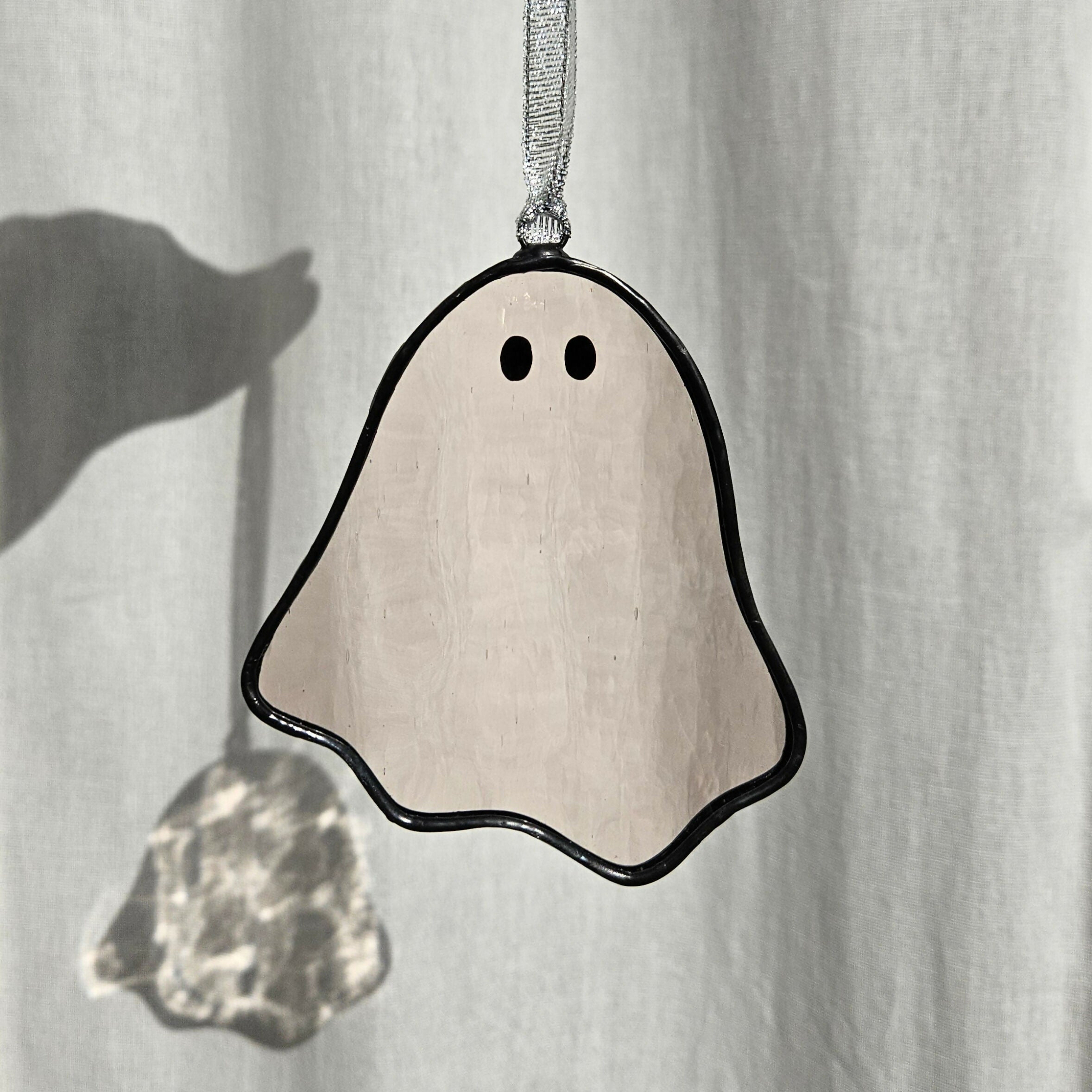 Pale Pink Ghost Stained Glass Decoration