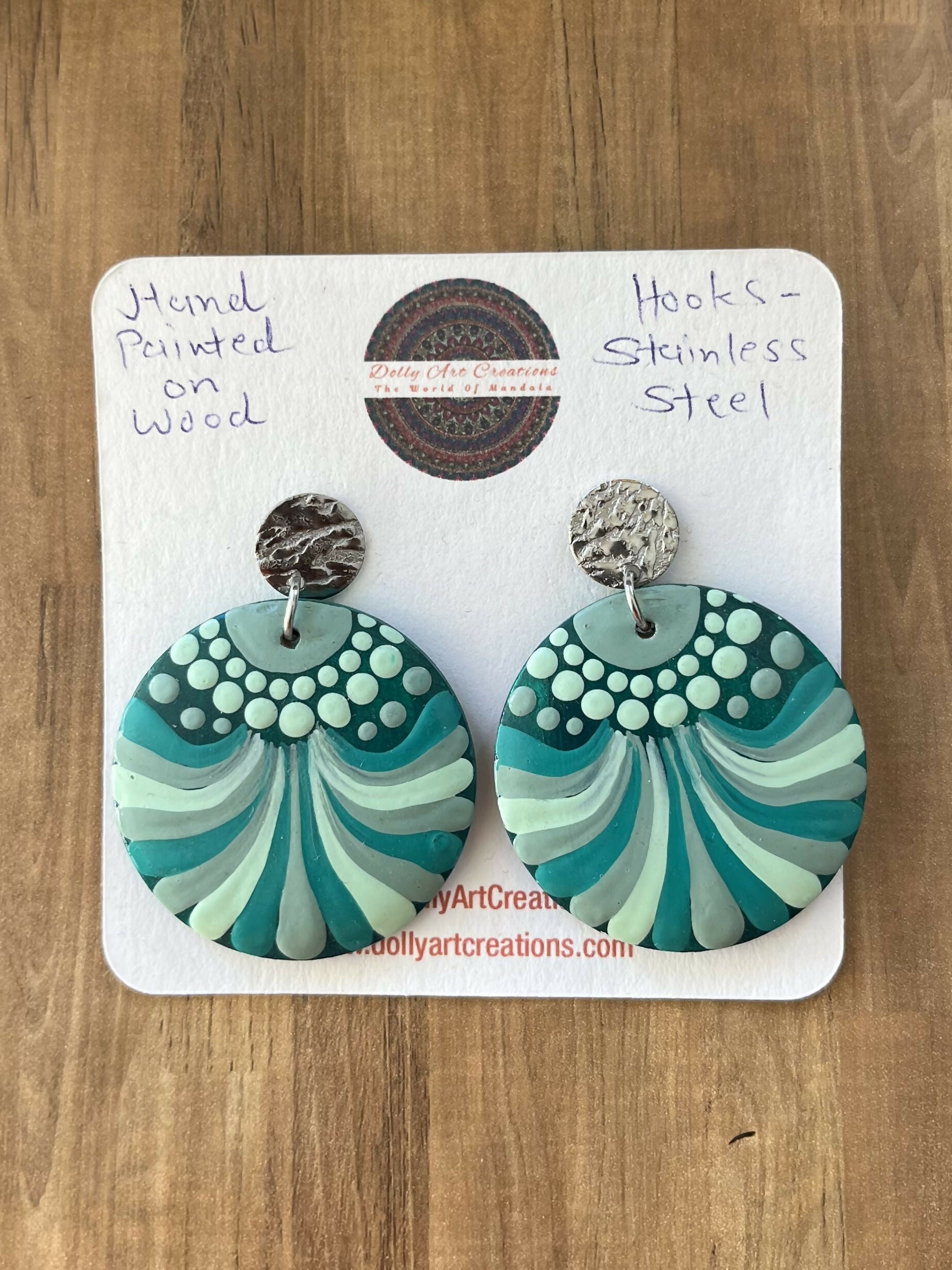 Hand Painted Wooden Earrings