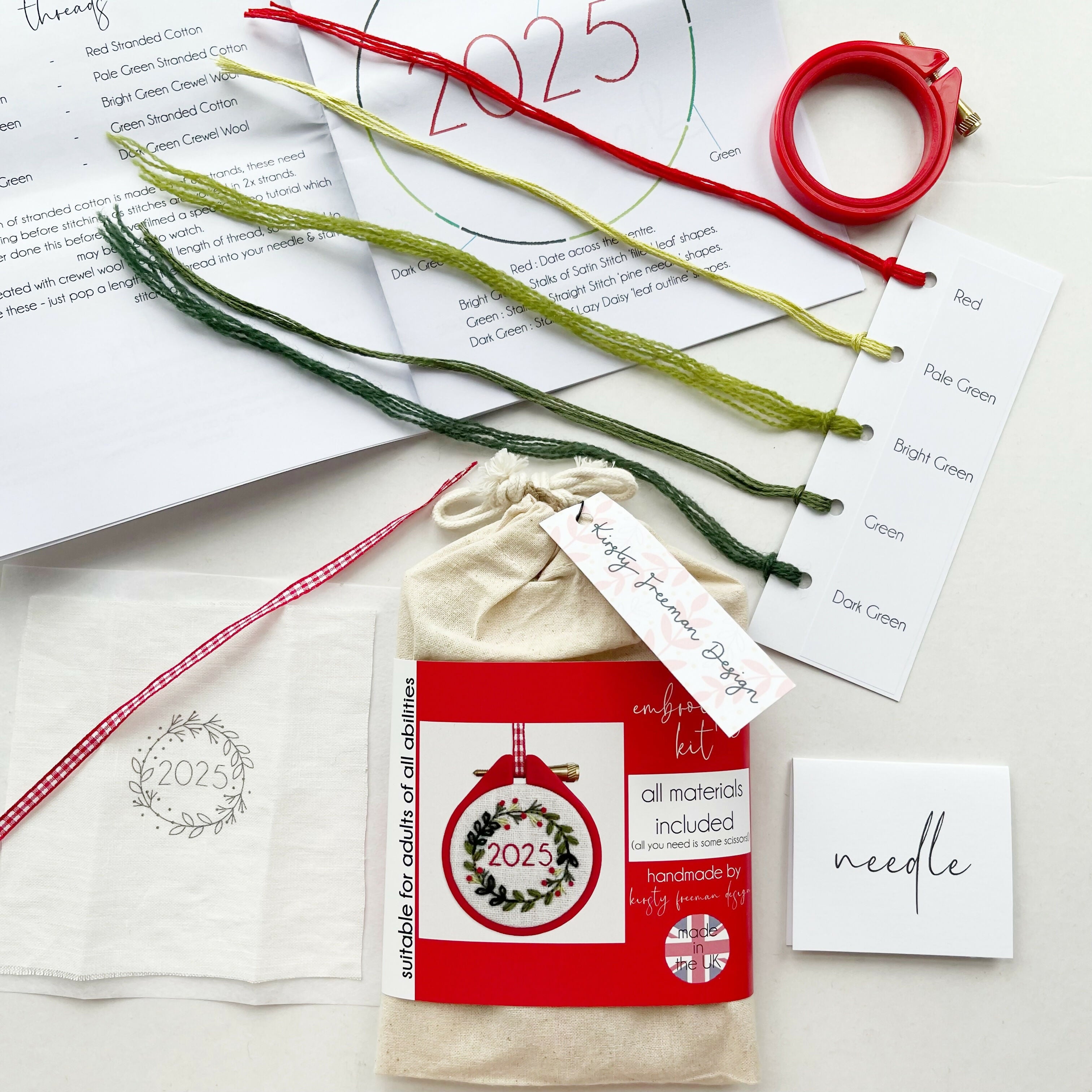 Year Wreath Embroidery Kit