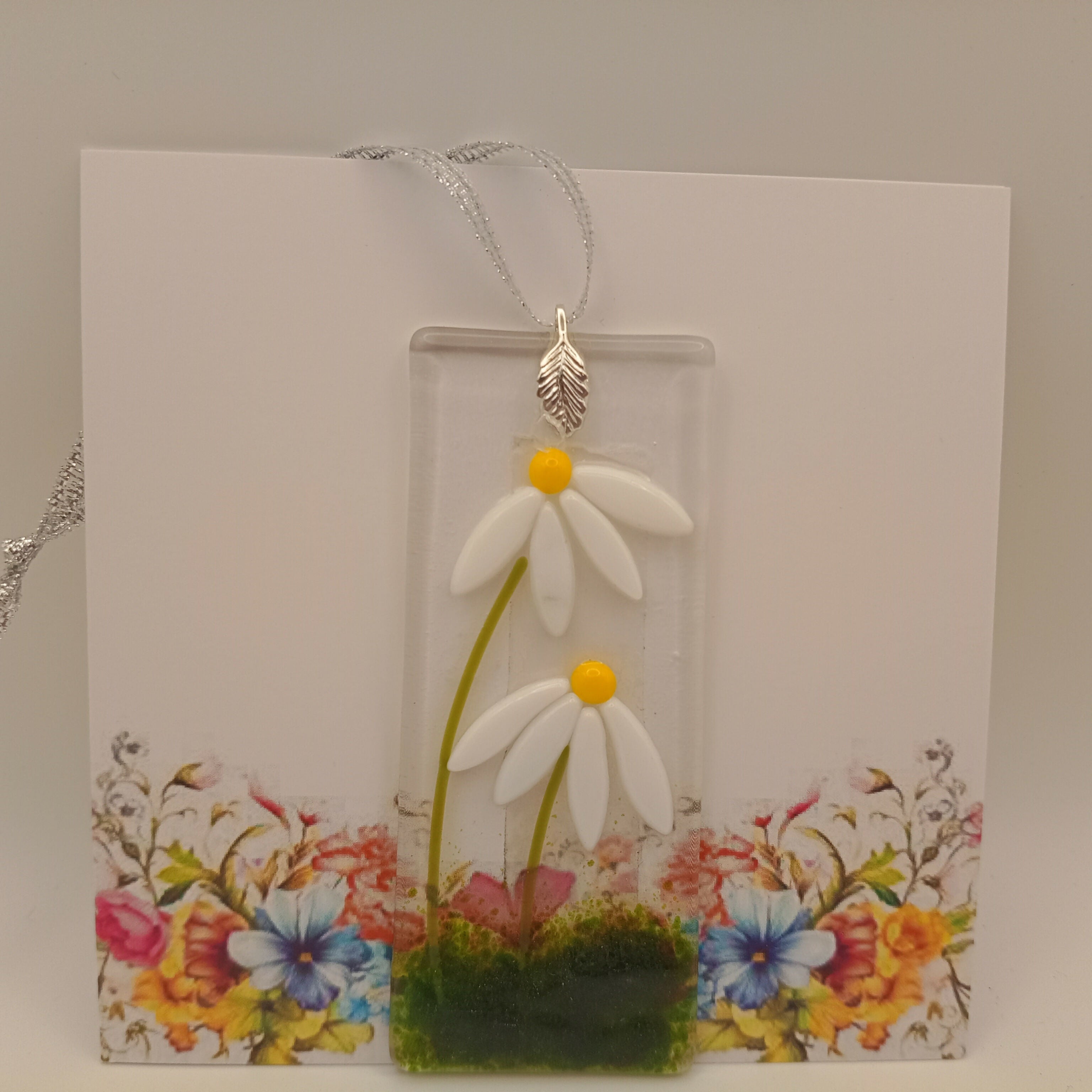 Fused Glass Flower Card