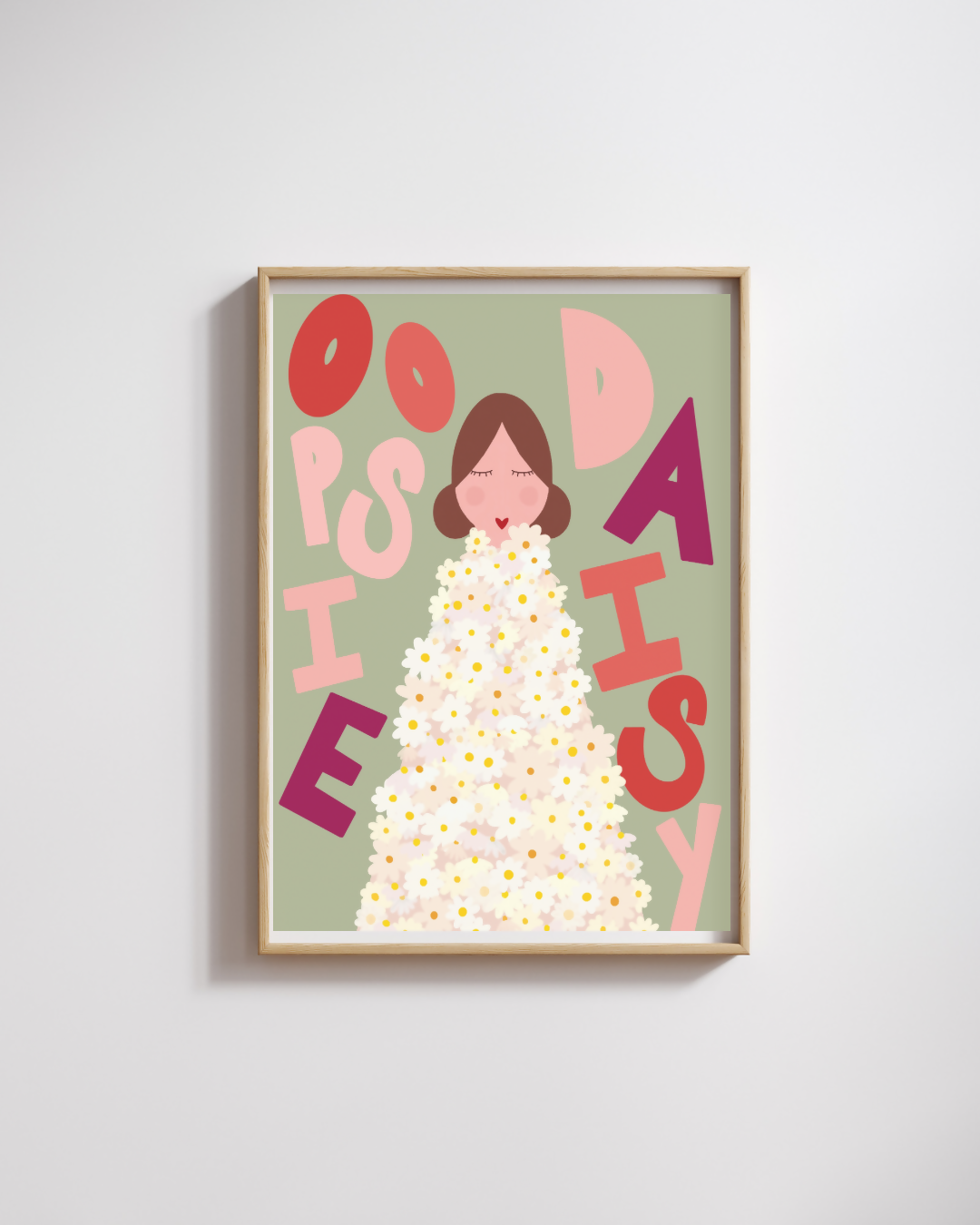 Oopsie Daisy A4 Hand Illustrated Poster