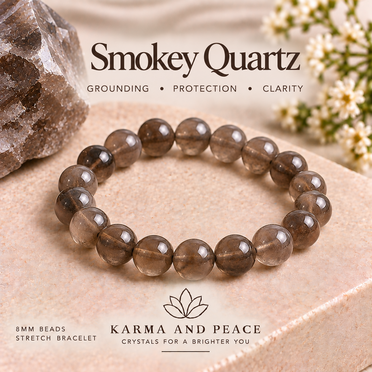 Smokey Quartz Crystal Bracelet