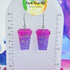 Handmade Purple Pink Witches Brew Cups Resin Halloween Earrings