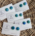 Blue and Gold Fleck Pentagon Polymer Clay Studs