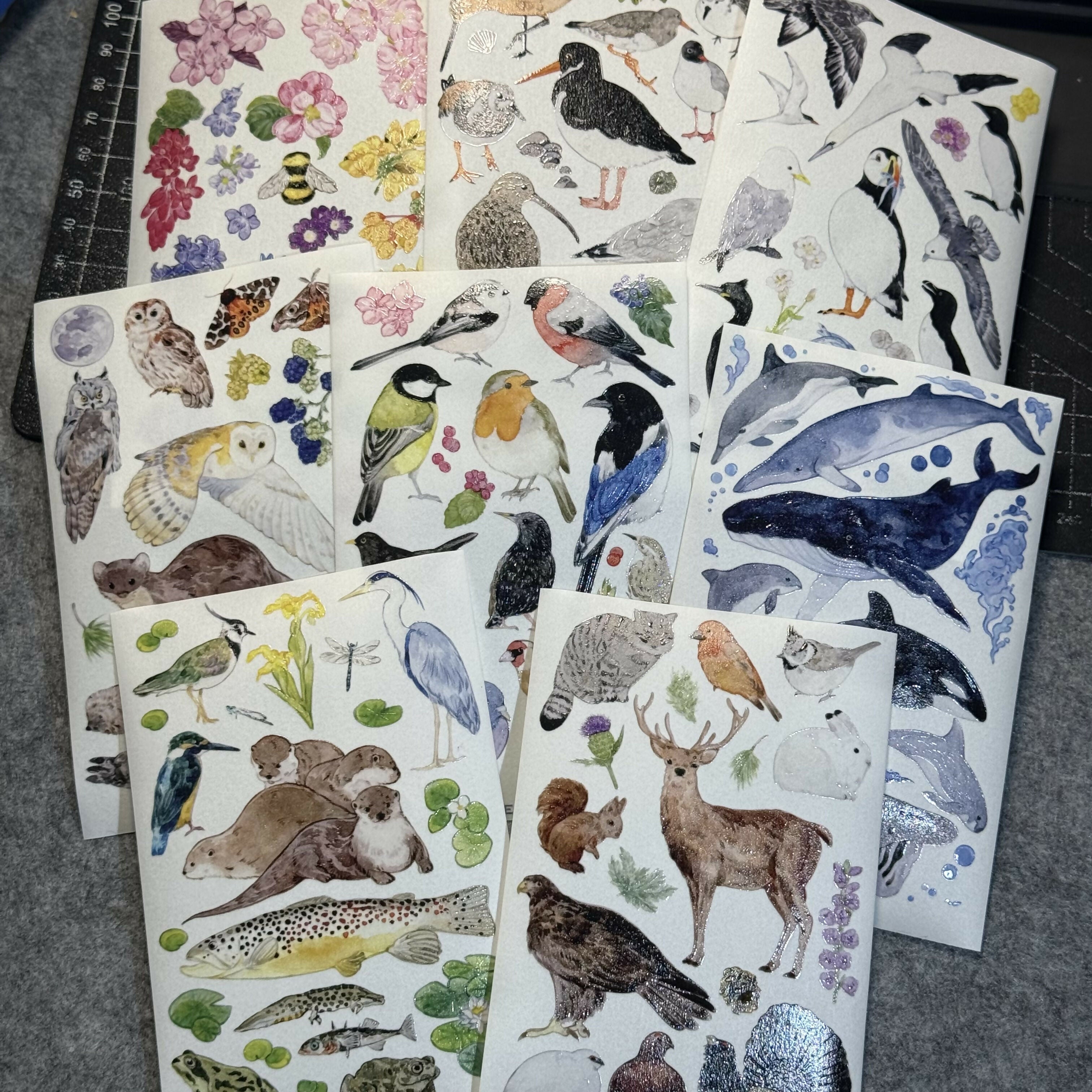 Single Washi Paper Wildlife Sticker 8 × 13 cm