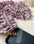 Handmade Ruffled Crossbody Phone Strap Mauve Gingham