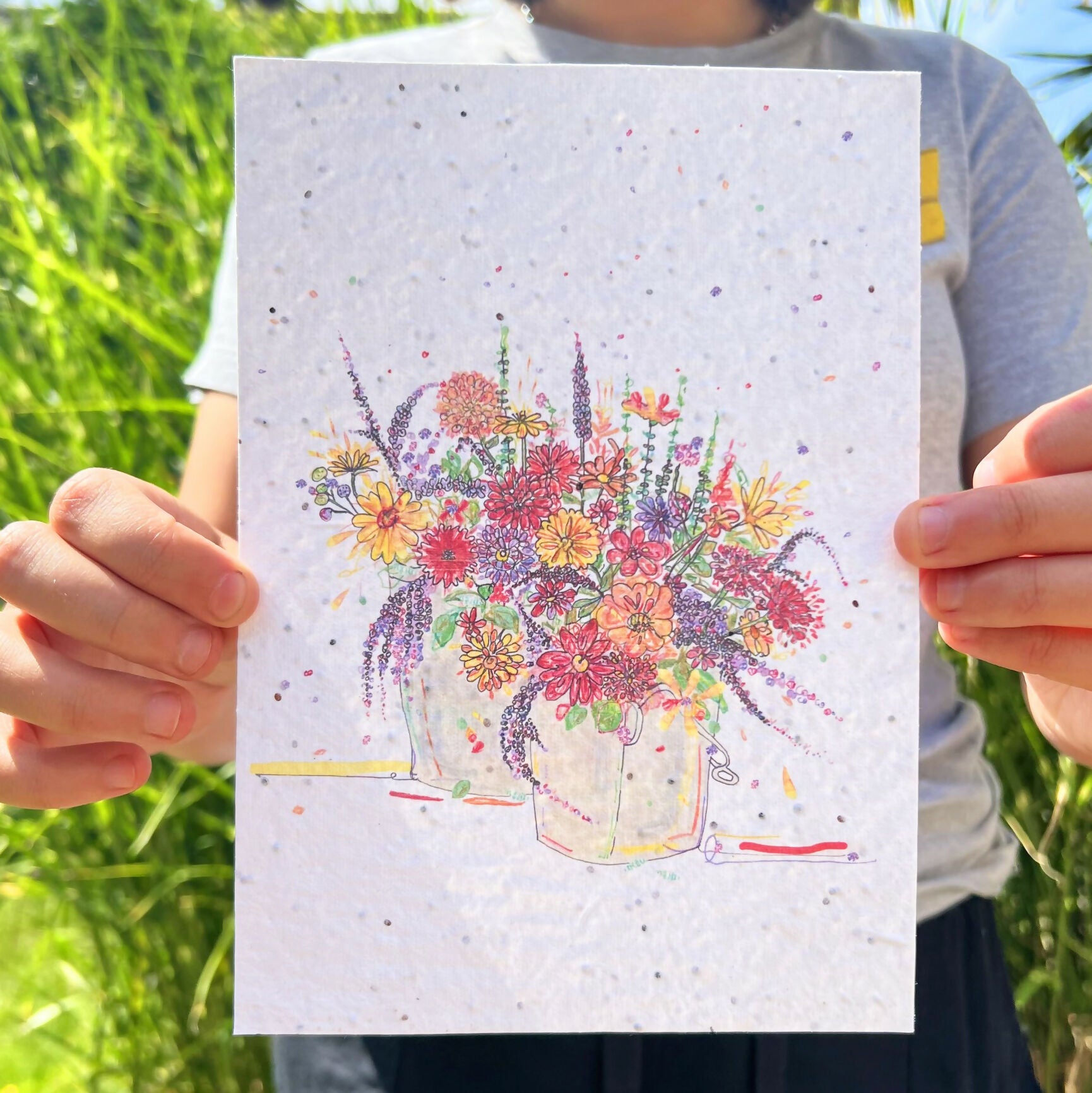 Seed Card Print - Summer Garden Pots