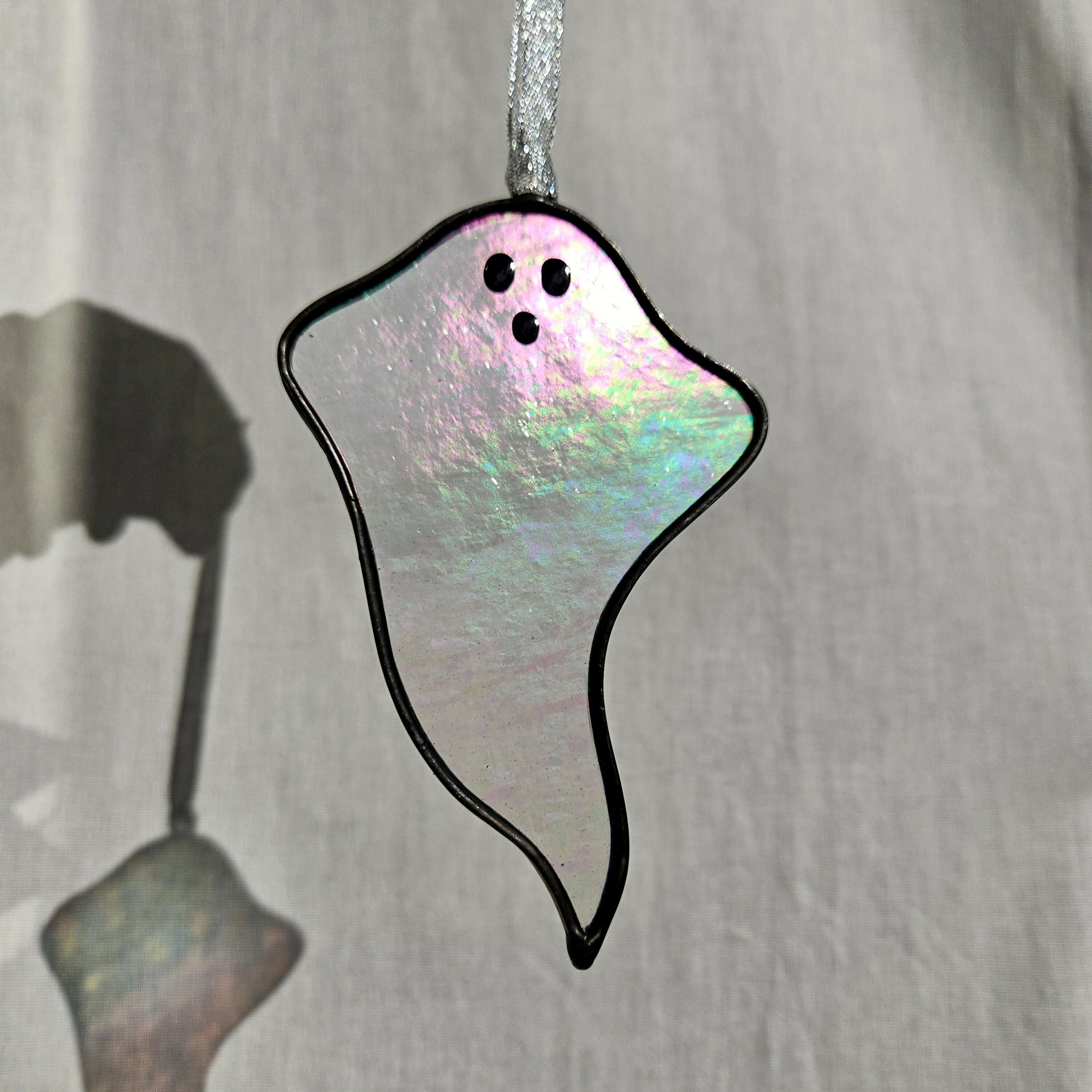 Clear Iridescent Ghost Stained Glass Decoration