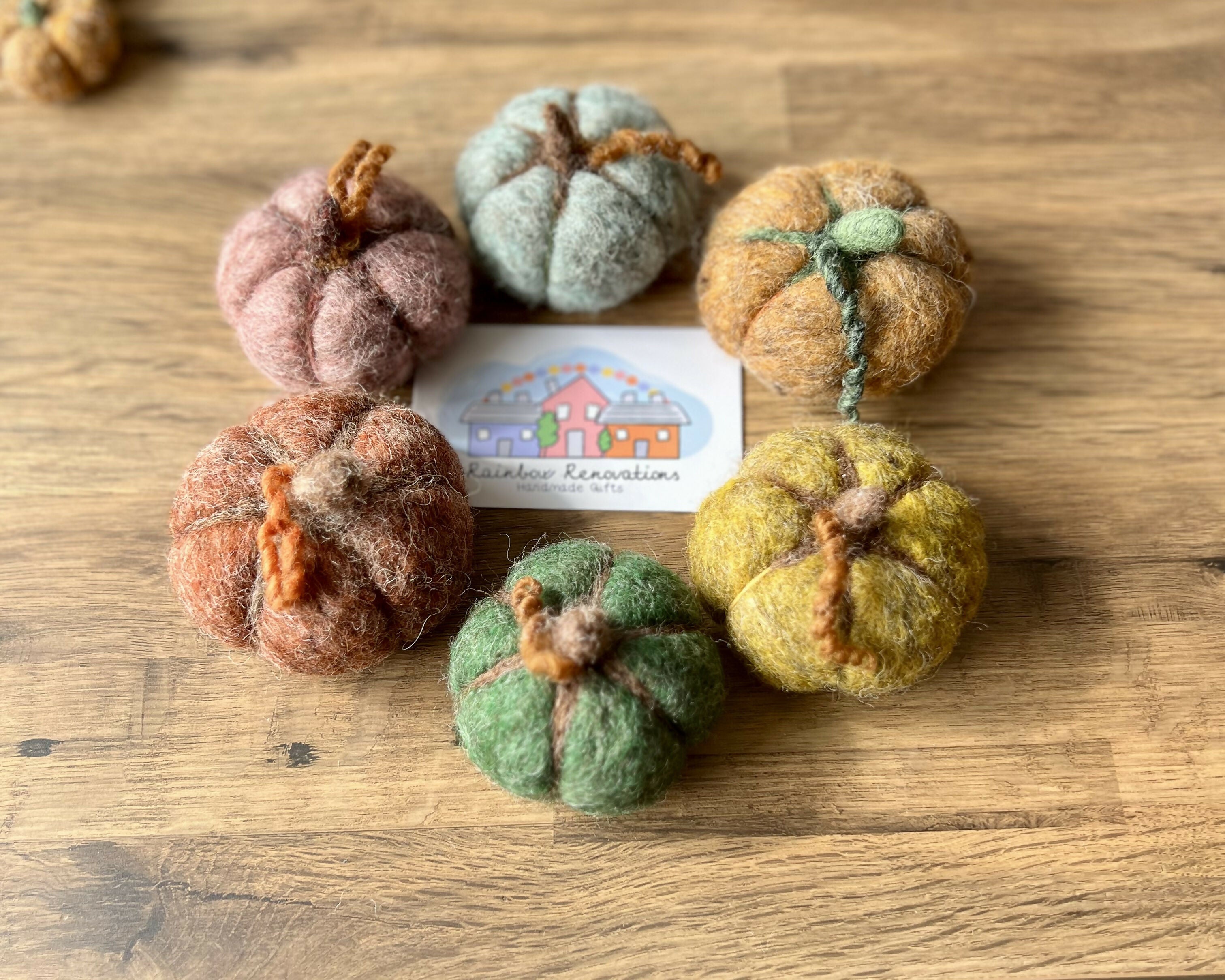 Medium Felted Pumpkin Decor