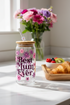 Glass Can Best Mum Ever Floral
