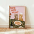 Pasta Date Night Cat Print