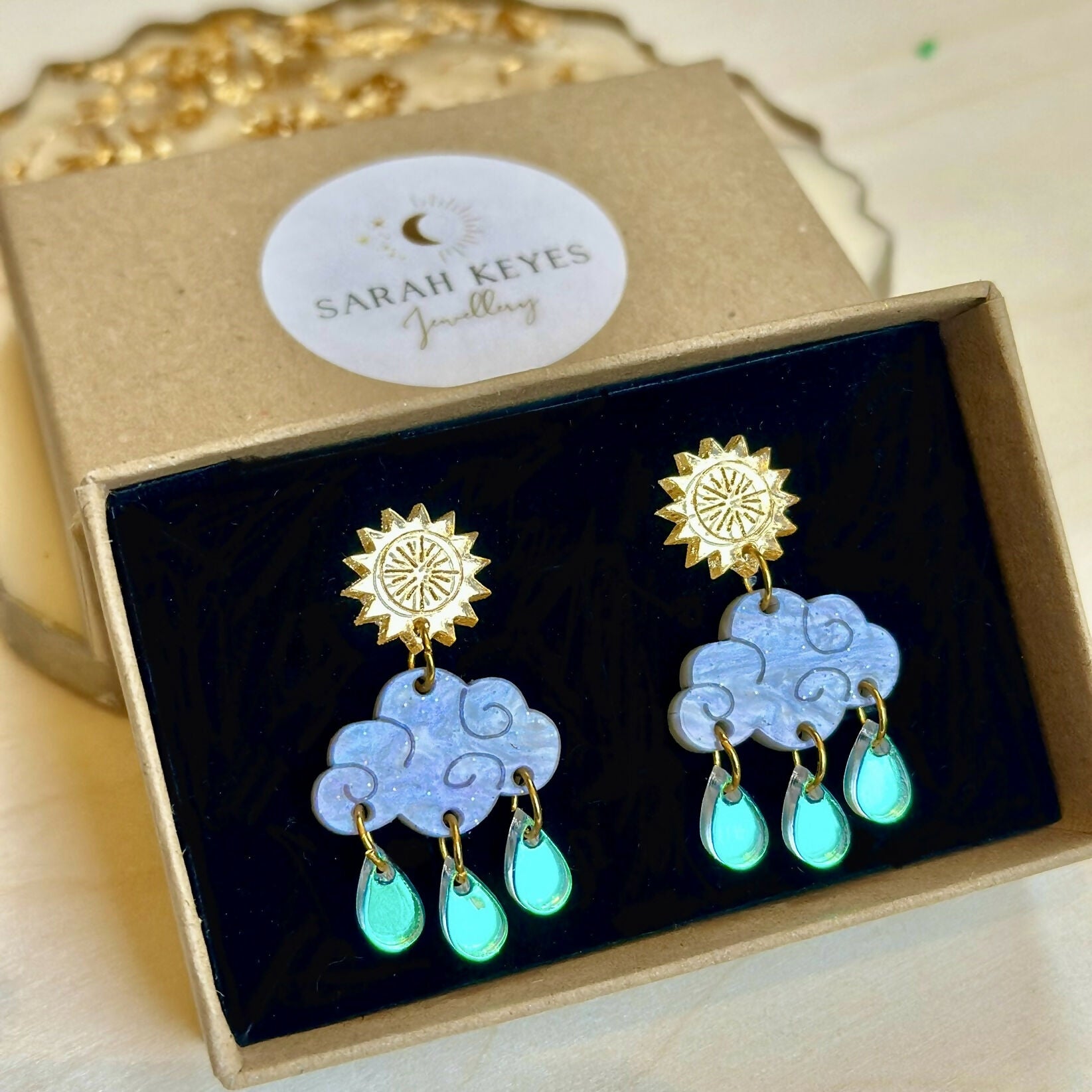 Christmas Cloud and Raindrops Earrings
