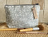 White Flowers Cosmetics Bag/ Pencil Case