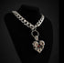 Bleeding Heart Skull Necklace