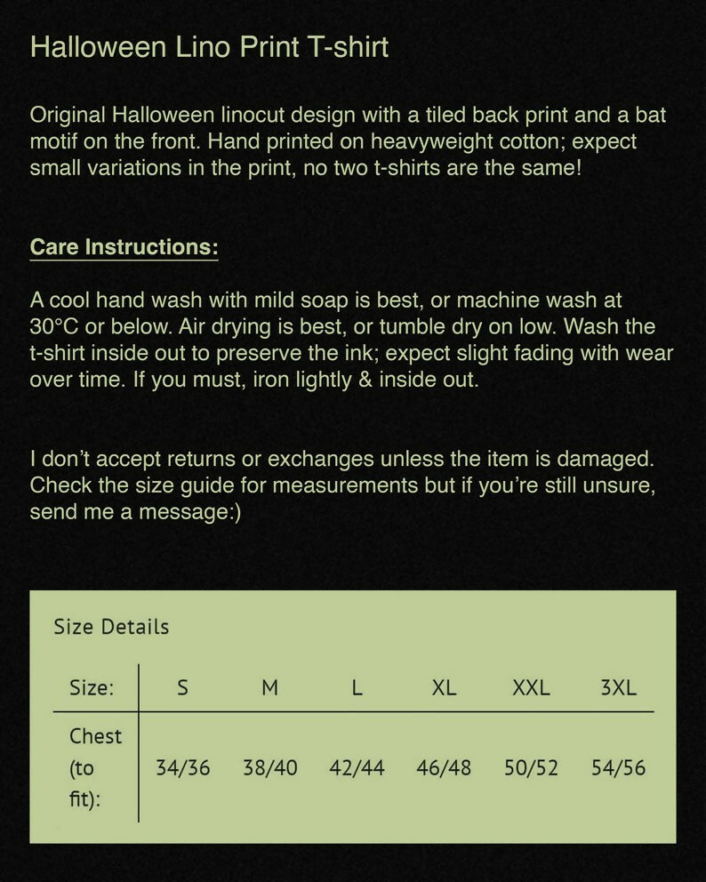 Spooky Lino Hand-printed T-shirt