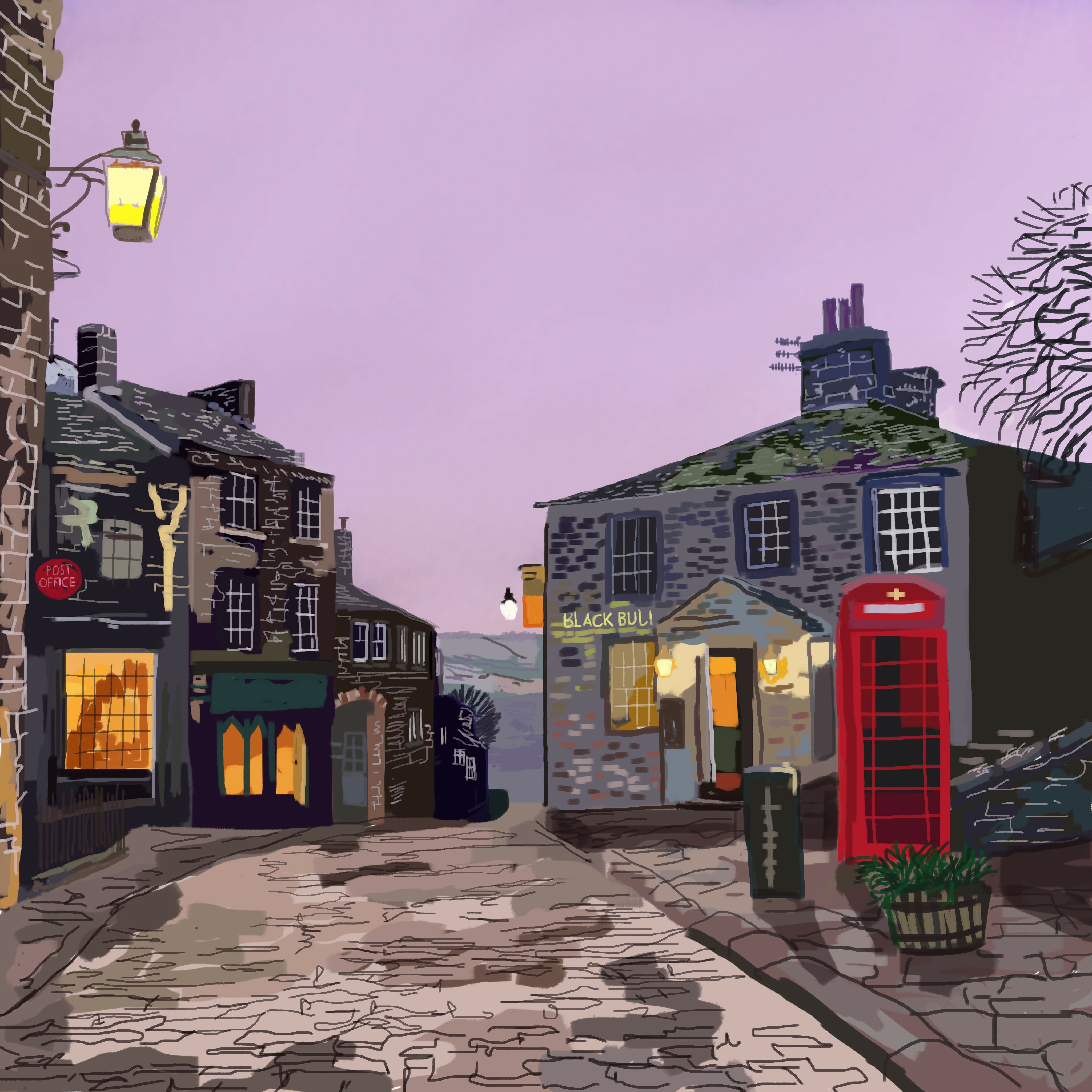 Haworth Black Bull Greetings Card