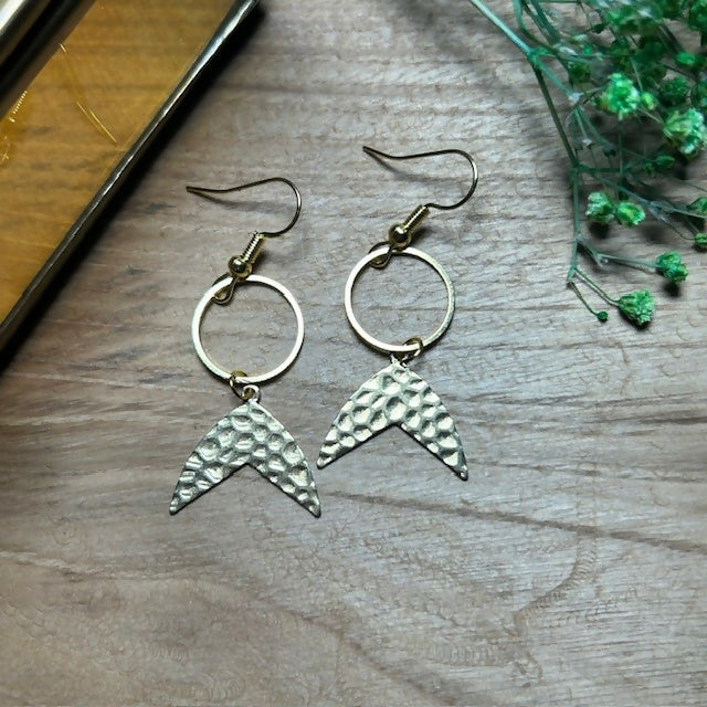 Lovely Gold Plated Abstract Fish Tail Earrings