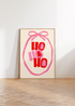 HO HO HO BOW CHRISTMAS WALL ART PRINT