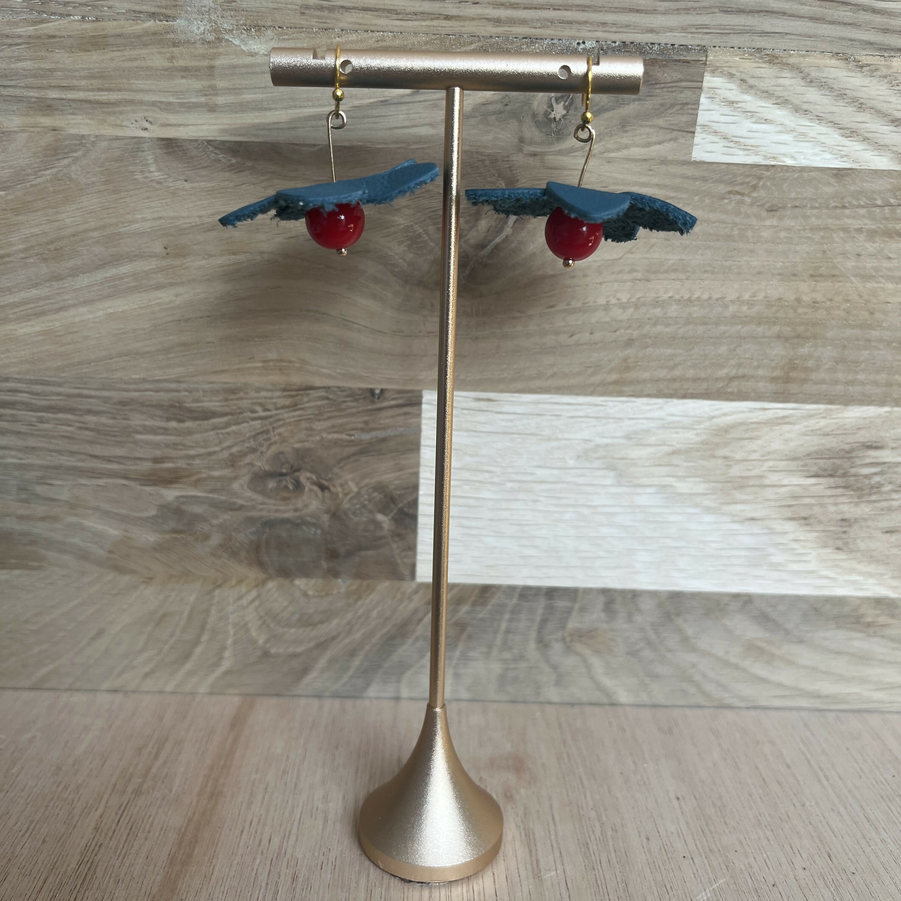Forest Whisper Earrings – Crimson Bloom