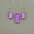 Pink Crackle Dichroic Glass Necklace and Earrings Set - Sterling Silver, Handmade by Jade Tapson Glass
