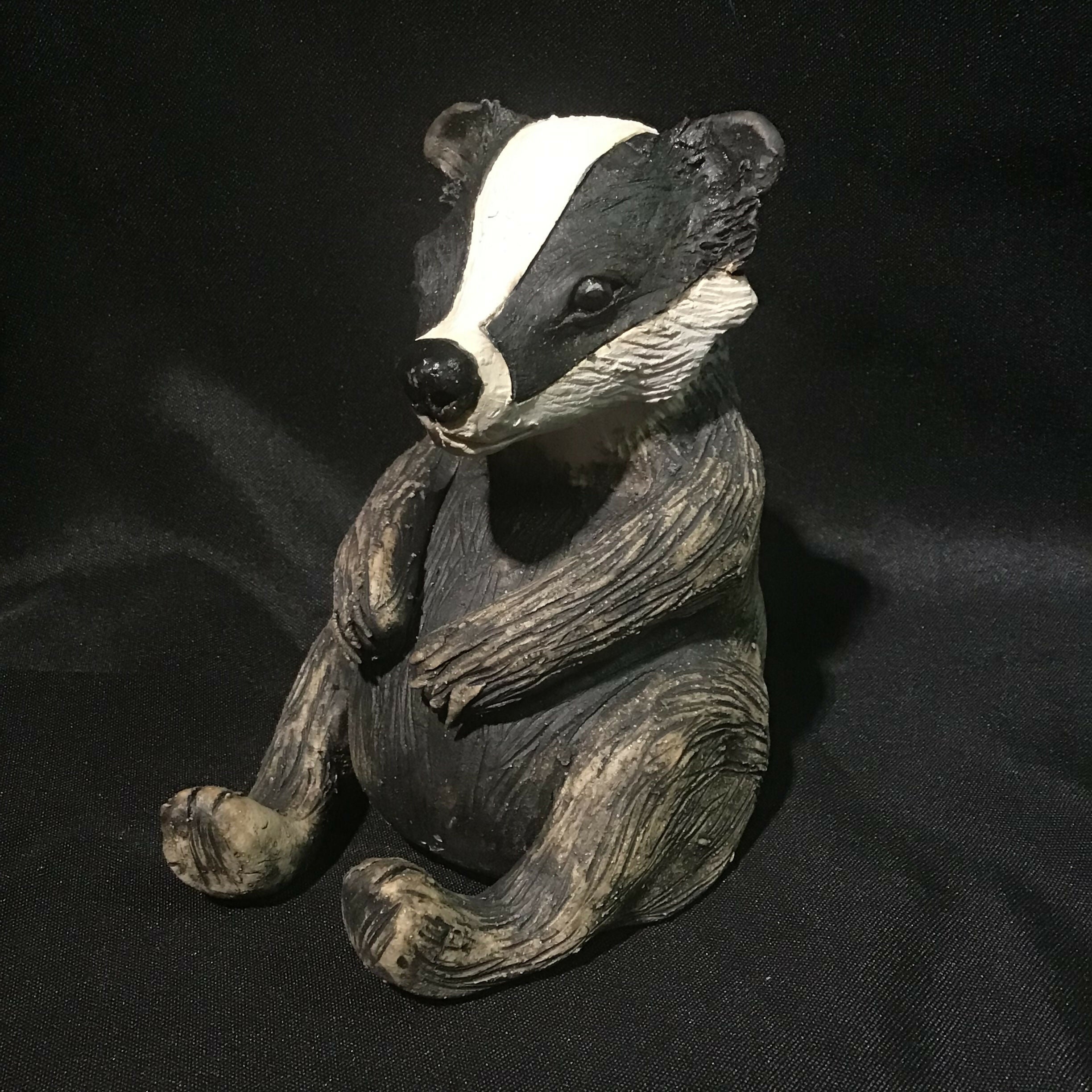 Sitting Badger Sculpture