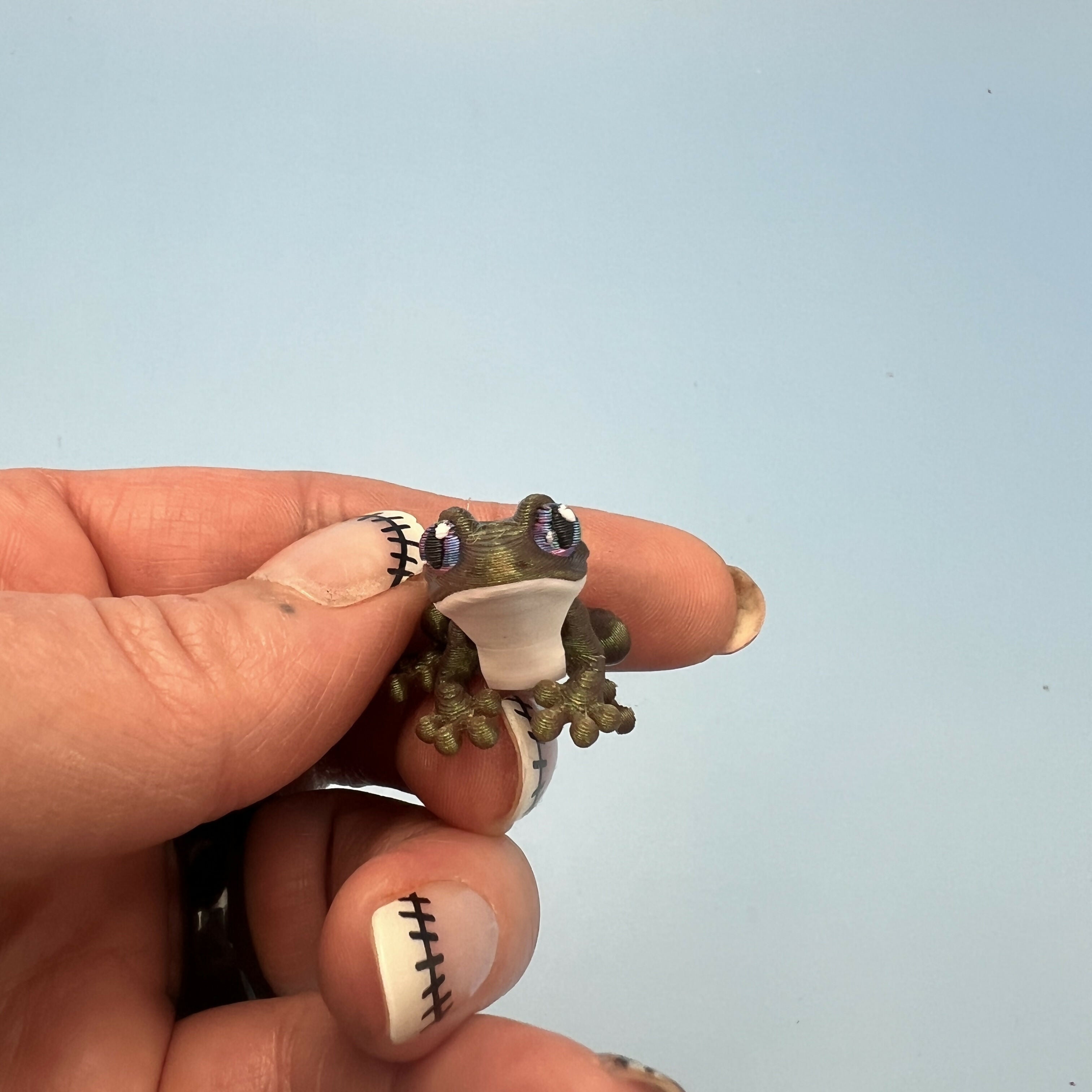 3D Printed Micro Miniatures: Articulated Sensory Fidget Animals friends Tree Frogs & dart frogs 3-4cm