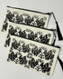 Hand-printed Zip Pouch with Black-Crested Bird Design.