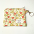 Creamy Yellow Orange Floral Quilted Zipped Keychain Wallet