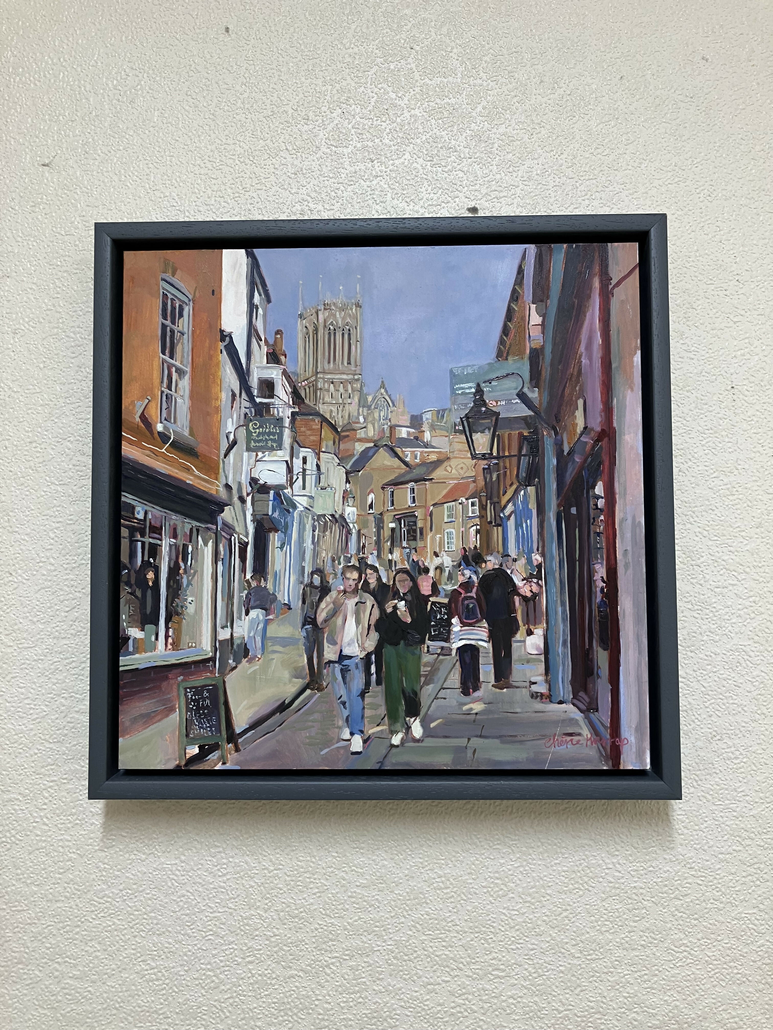 Steep Hill, Lincoln. Original Oil Painting
