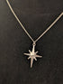 Silver North Star Necklace on Silver Plated Chain