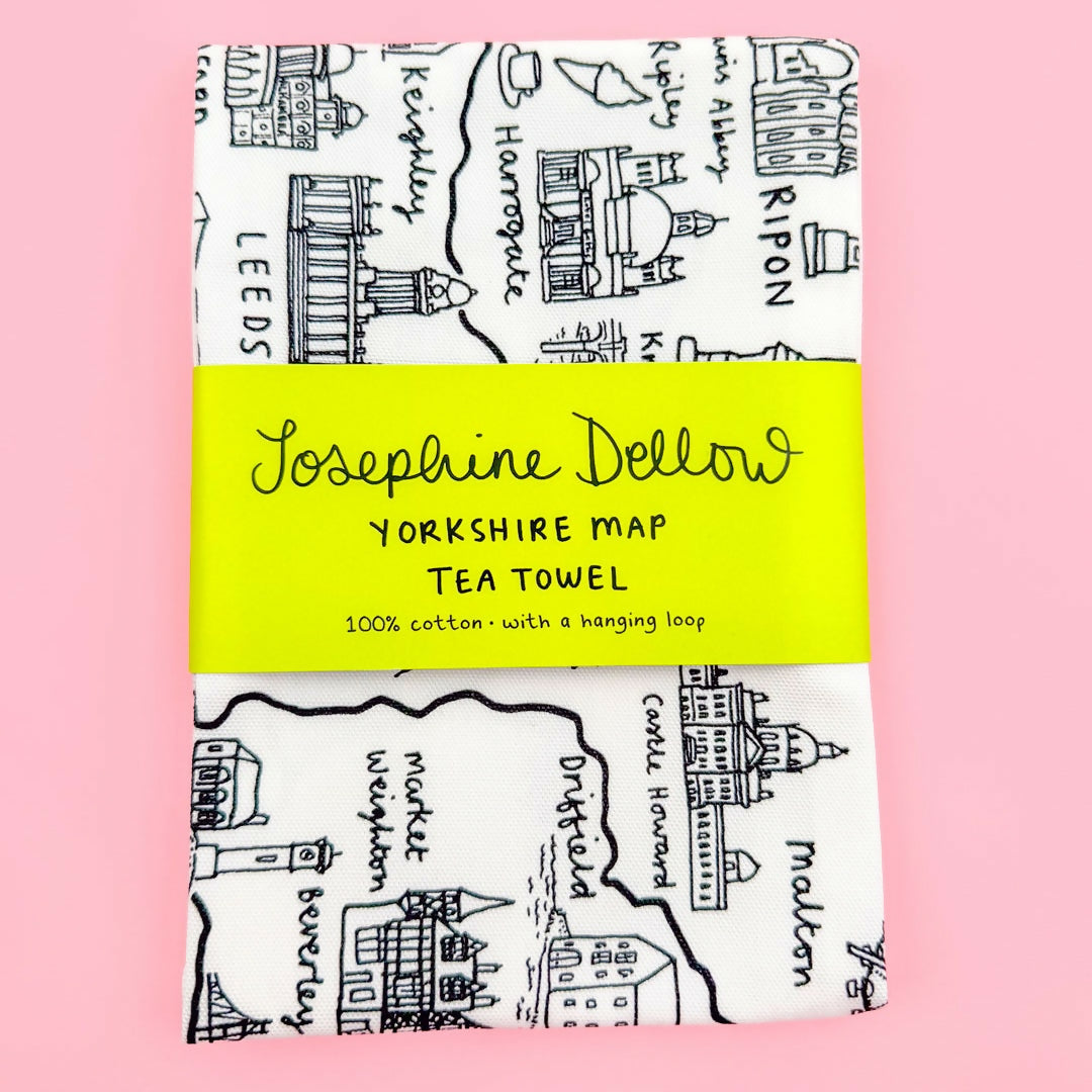 Yorkshire Map Tea Towel - Illustrated Home Gift