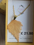 Stainless Steel Real Dried Leaf Necklace