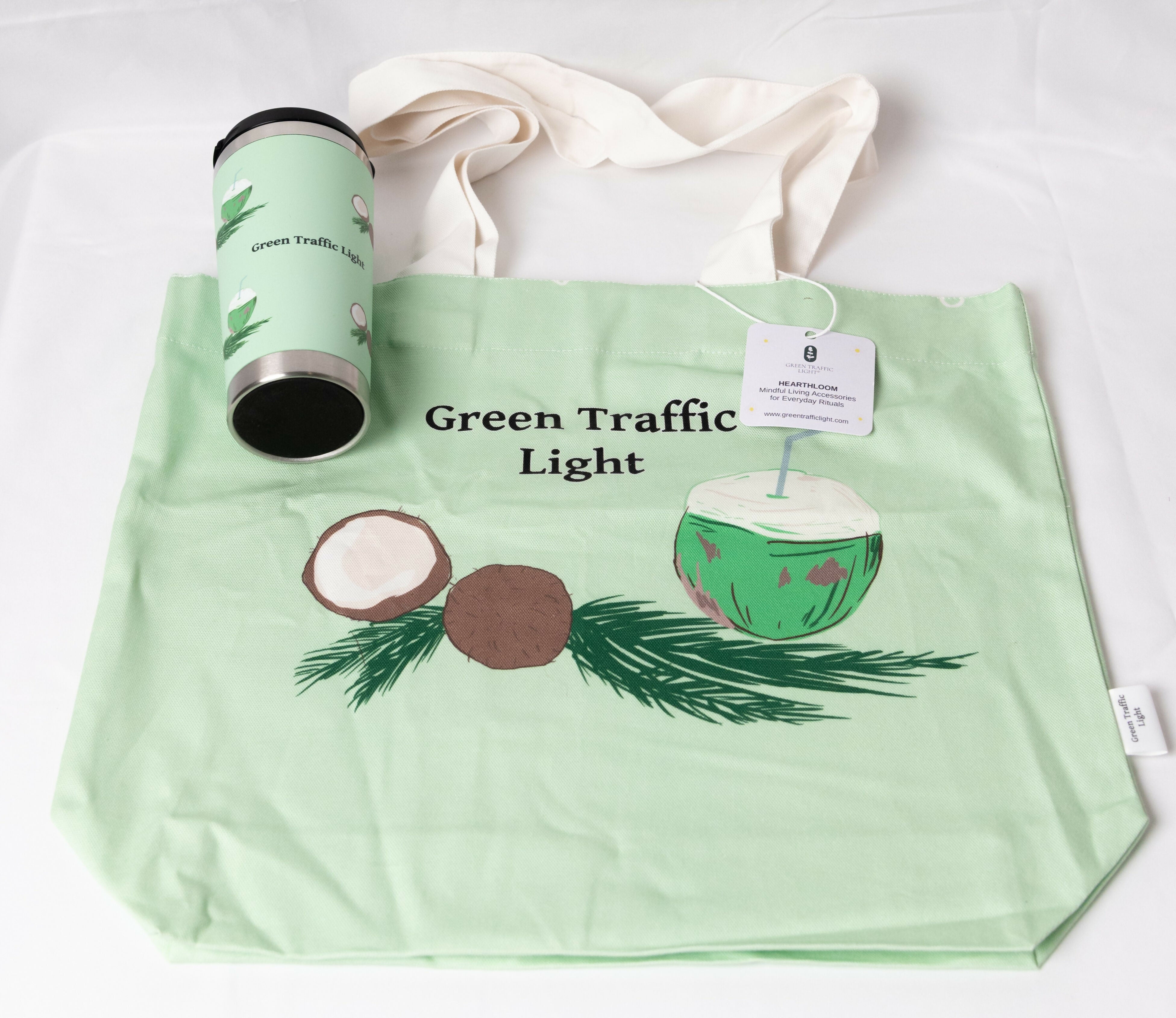 Tote Bag + Travel Mug Set Coconut Design By HEARTHLOOM