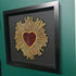 Stunning Sequin & Embroidered Sacred Heart Mounted In A Black Box Frame