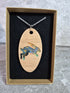 Unique Handcrafted Cherry Veneered Oval Wooden Pendant
