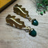 Stunning Gold Plated Leaf & Green Agate Earrings