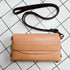 Peach - Fold Leather Clutch with Wrist Strap
