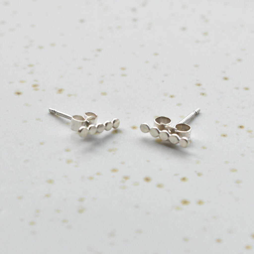 Sterling Silver Mini Dots Stud Earrings